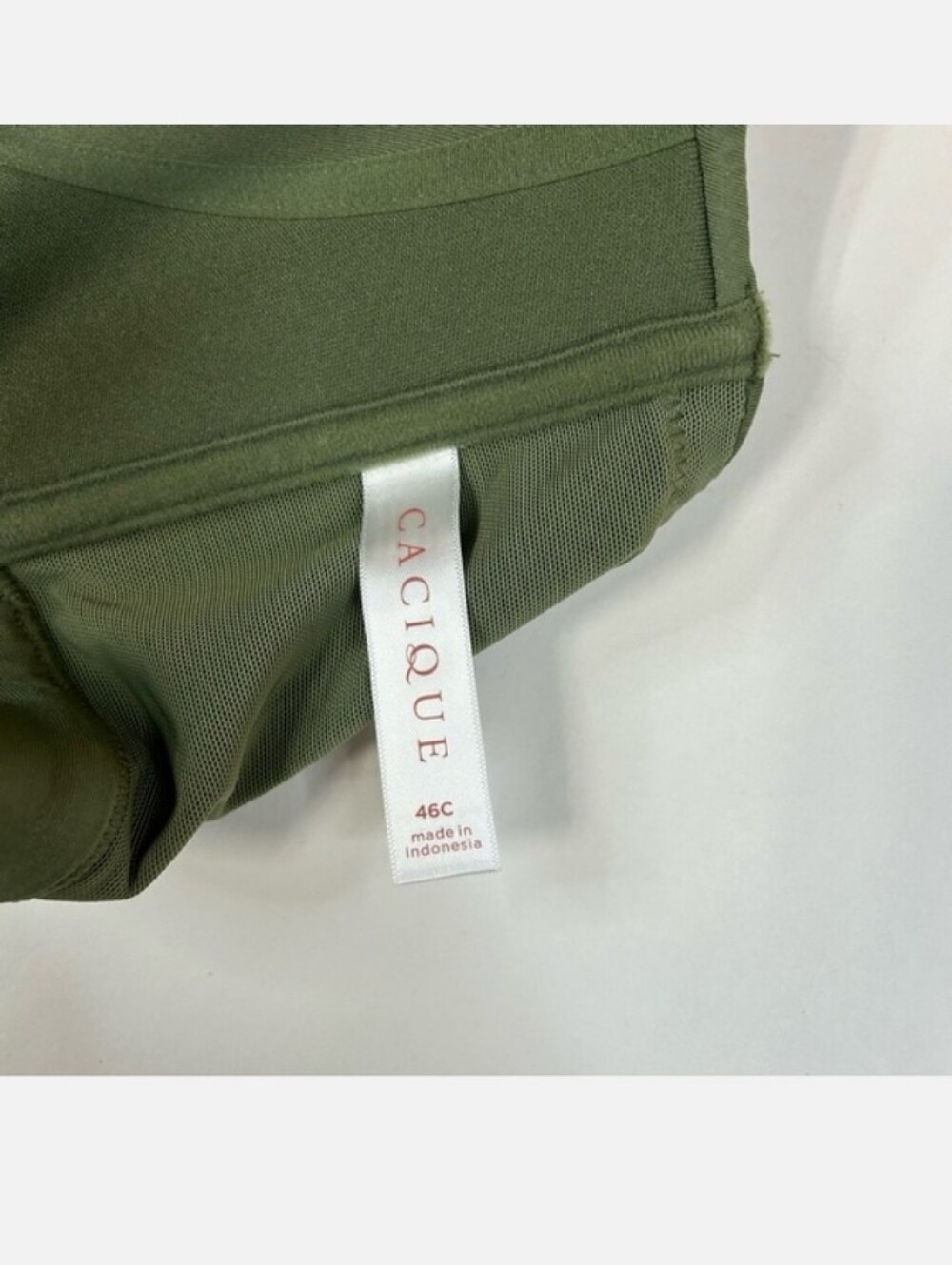 Cacique 46C Lightly Lined Lounge Bra Solid Green Slip Over No Wire #3076 - Picture 2 of 3